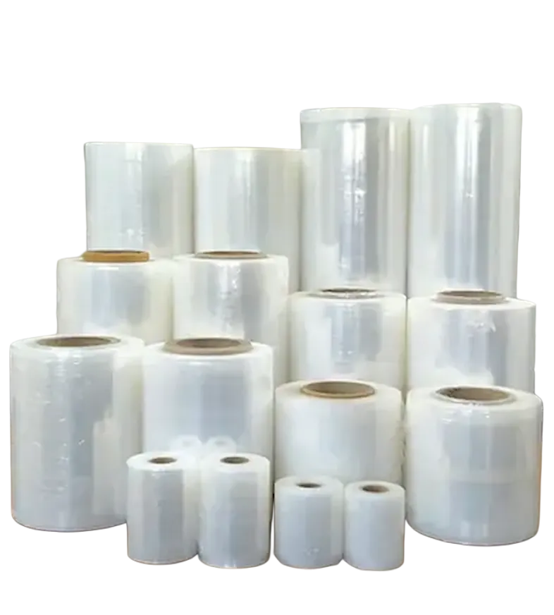 LLDPE stretch film rolls in various sizes